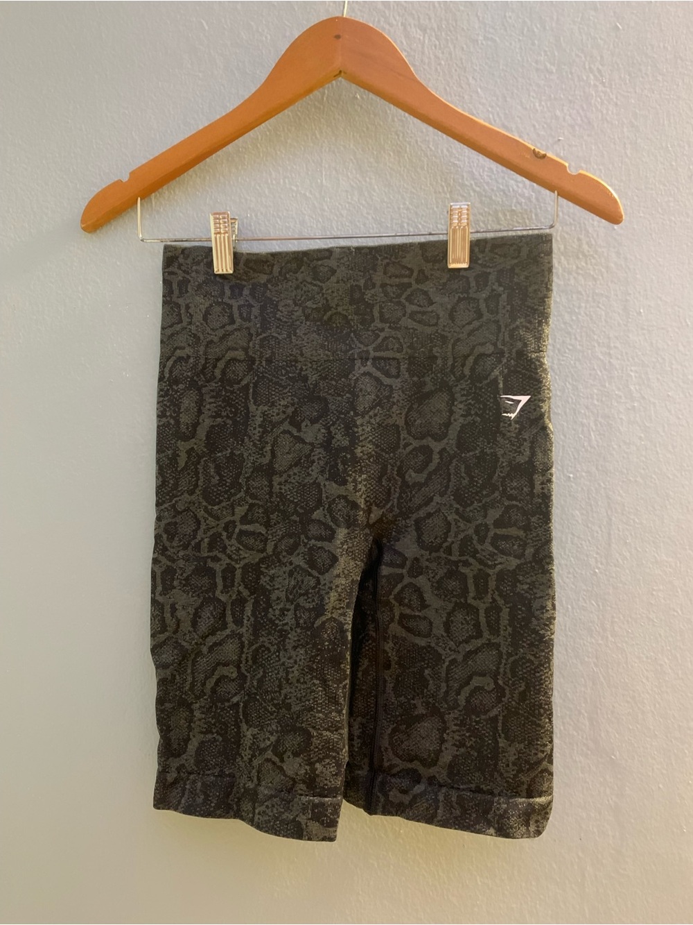 Gymshark Black Snake-Print Bike Shorts